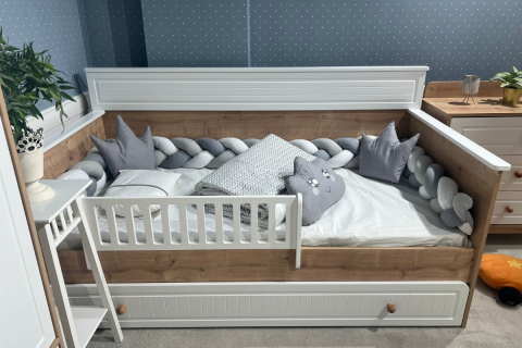 Aqua Meşe-Beyaz Montessori Karyola