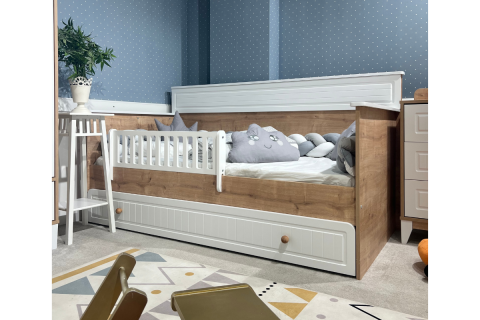 Aqua Meşe-Beyaz Montessori Karyola