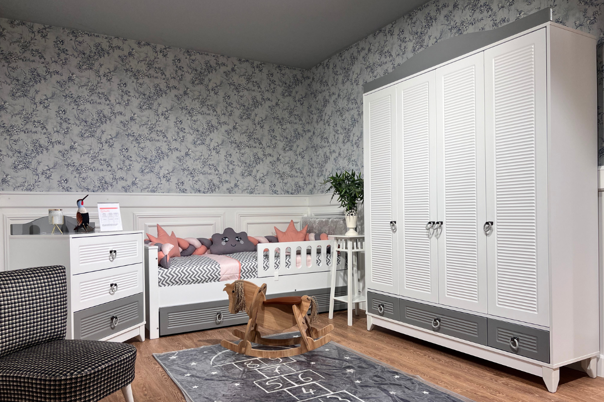 Loft Gri-Beyaz 4kp Çocuk Odası