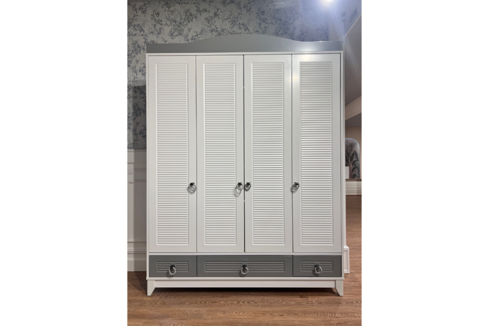 Loft Gri-Beyaz 4kp Dolap