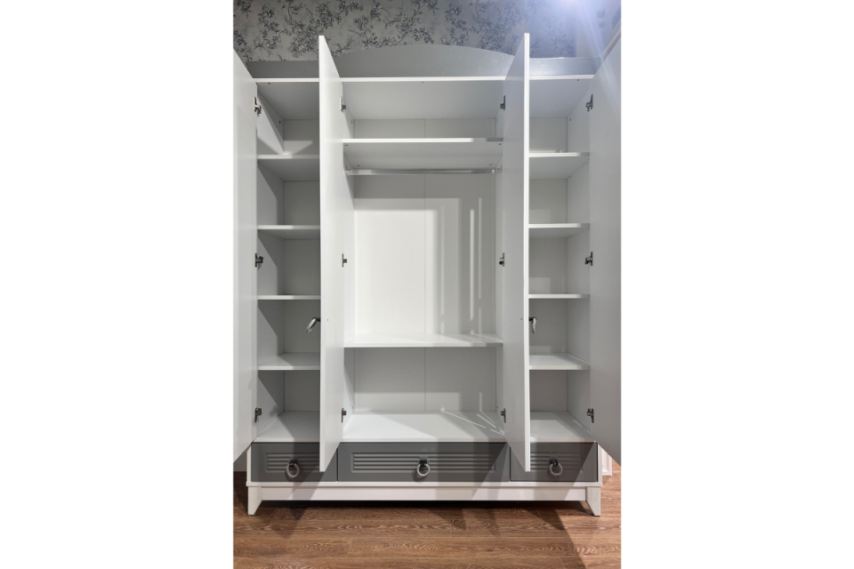 Loft Gri-Beyaz 4kp Dolap