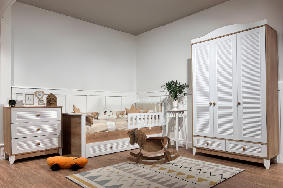 Loft Meşe-Beyaz 3kp Çocuk Odası