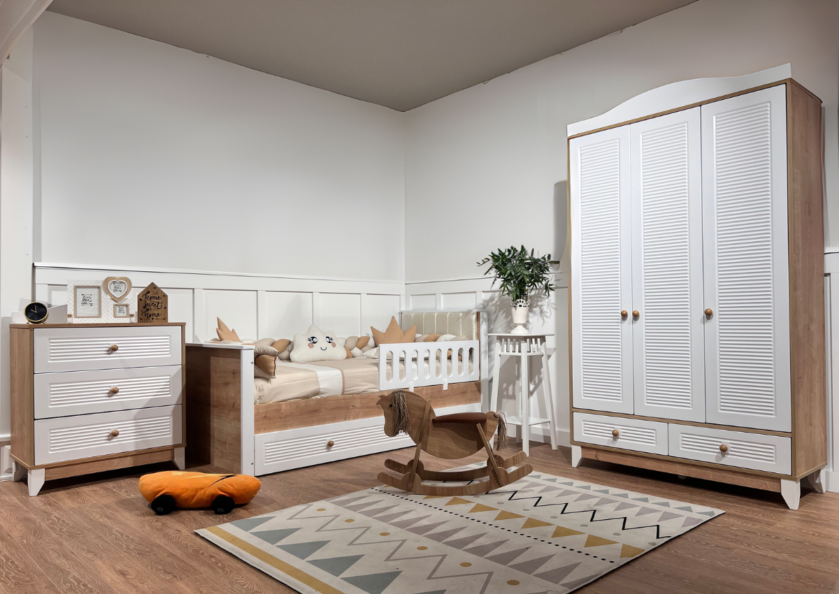 Loft Meşe-Beyaz 3kp Çocuk Odası