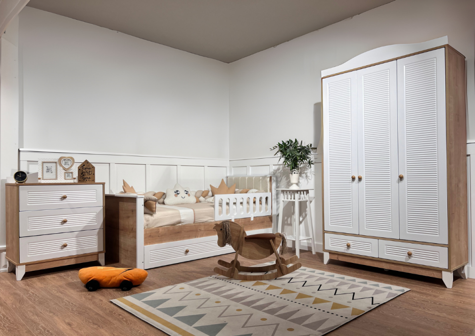 Loft Meşe-Beyaz 3kp Çocuk Odası