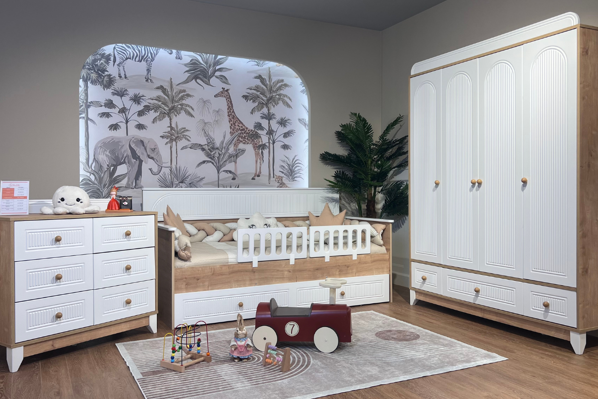 Dolce Meşe-Beyaz Daybed 4kp 6çk Çocuk Odası