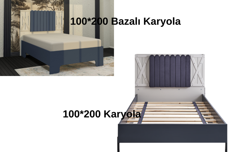 Rust Genç Odası 100*200 Bazalı Karyola