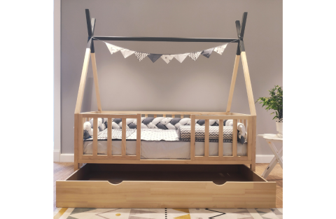 Fiero 90x190 Montessori Karyola Gri