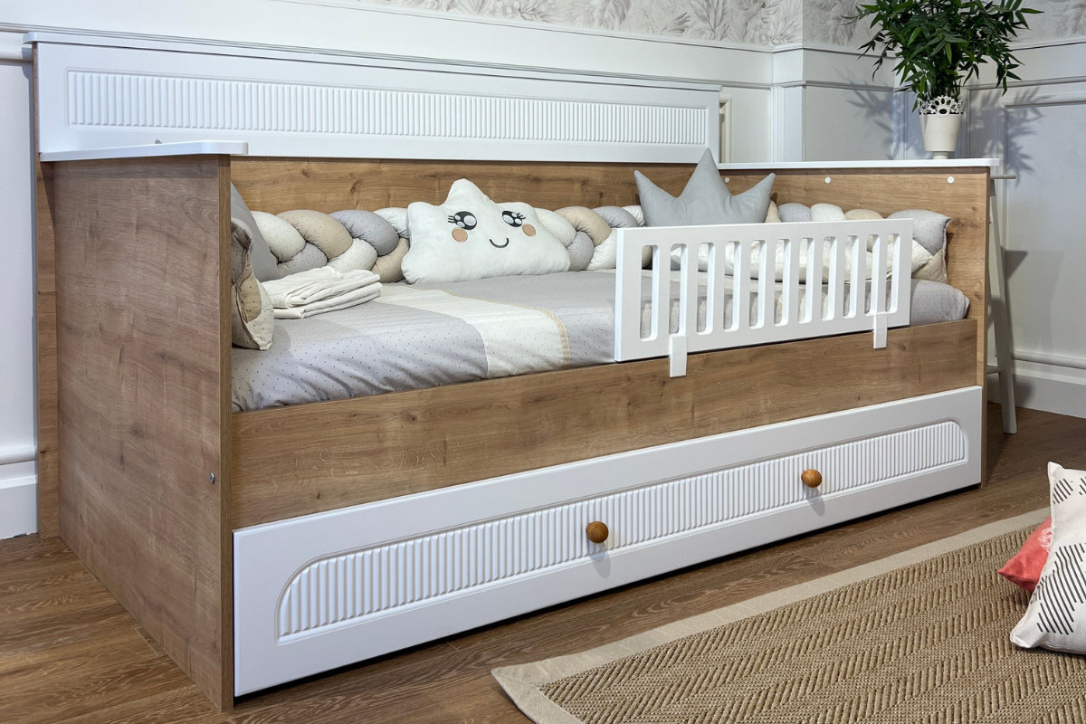 Milo Meşe-Beyaz 90*190 Montessori Karyola