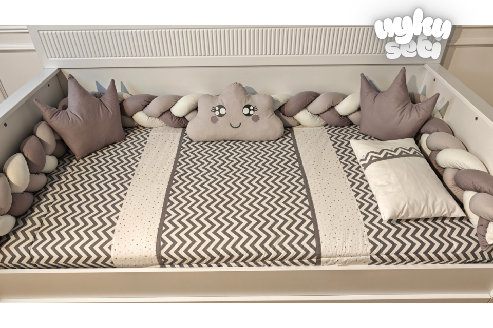 875 Gri Uyku Seti 90*190 Örgülü