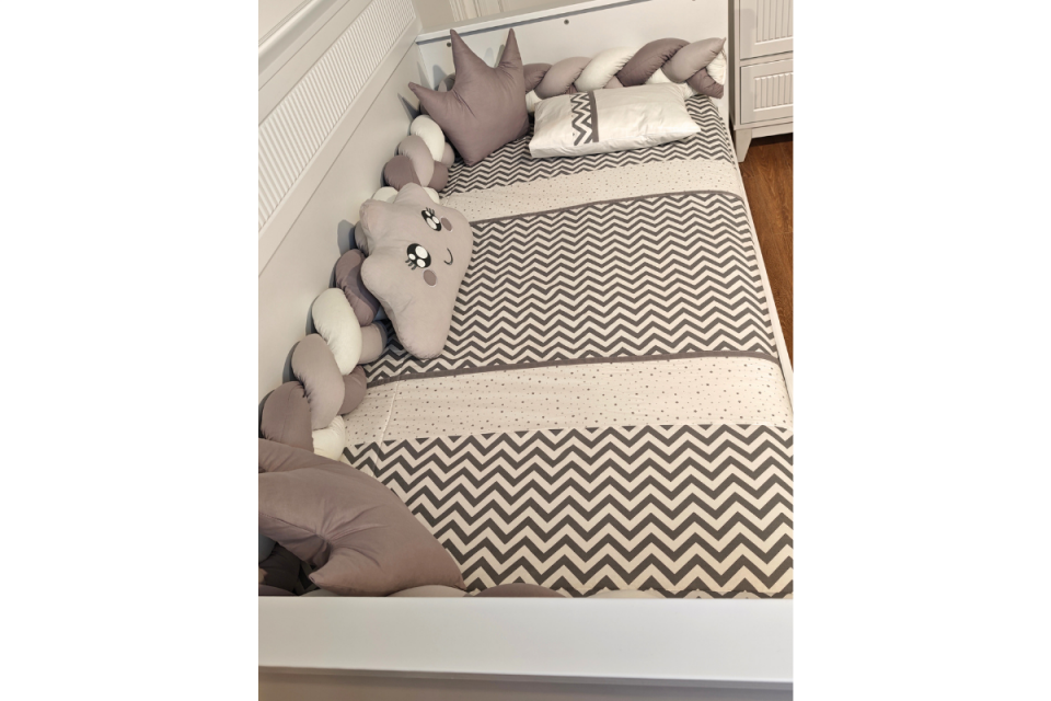 875 Gri Uyku Seti 90*190 Örgülü