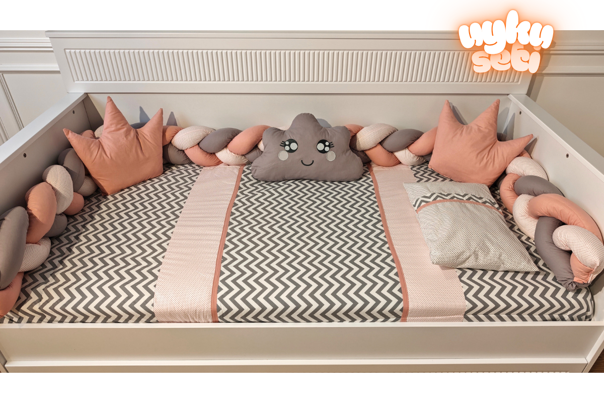 502 Yavruağzı Uyku Seti 90*190 Örgülü