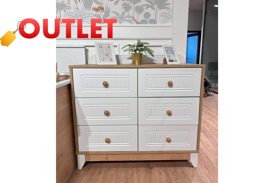 Outlet Fırsatı - Dolce Meşe-Beyaz Karyola 3kp 6çk Çocuk Odası
