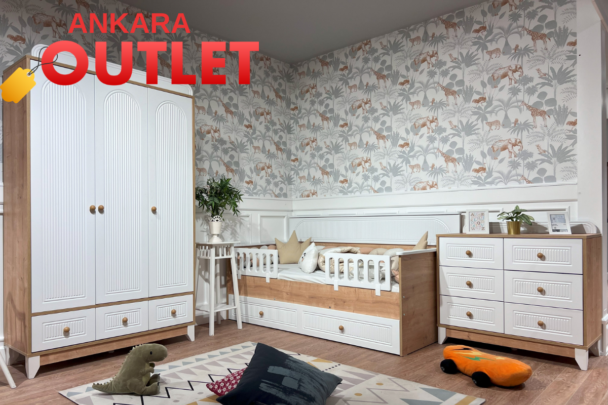 Outlet Fırsatı - Dolce Meşe-Beyaz Daybed 3kp 6çk Çocuk Odası