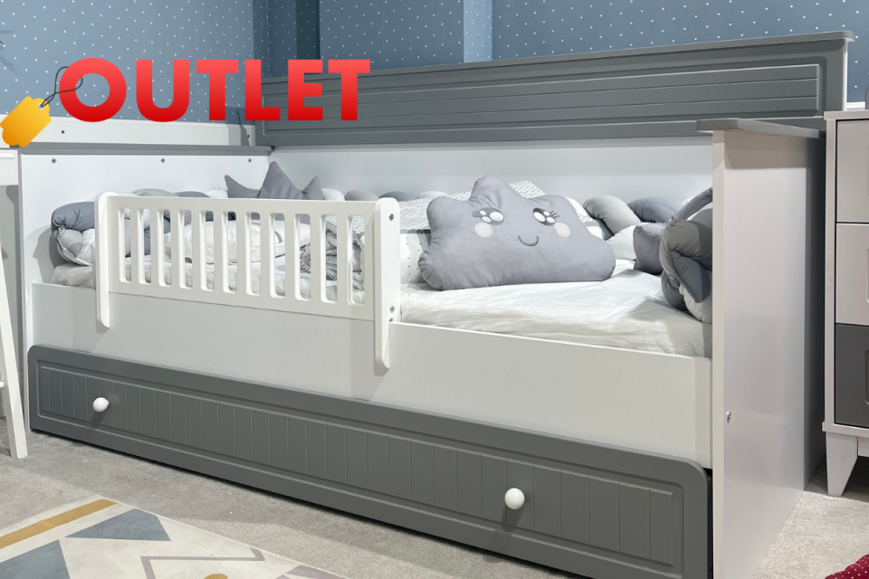 Outlet Fırsatı - Aqua Beyaz-Gri 3kp Çocuk Odası