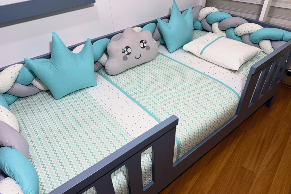 504 Yeşil İnce Zigzag Örme Montessori Set