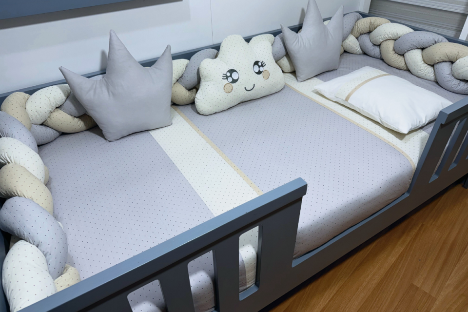 506 Gri Pastel Bulut Örme Montessori Set