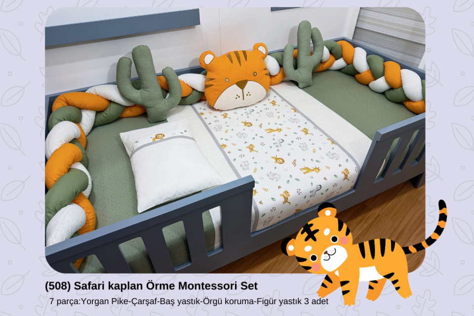 508 Safari kaplan Örme Montessori Set