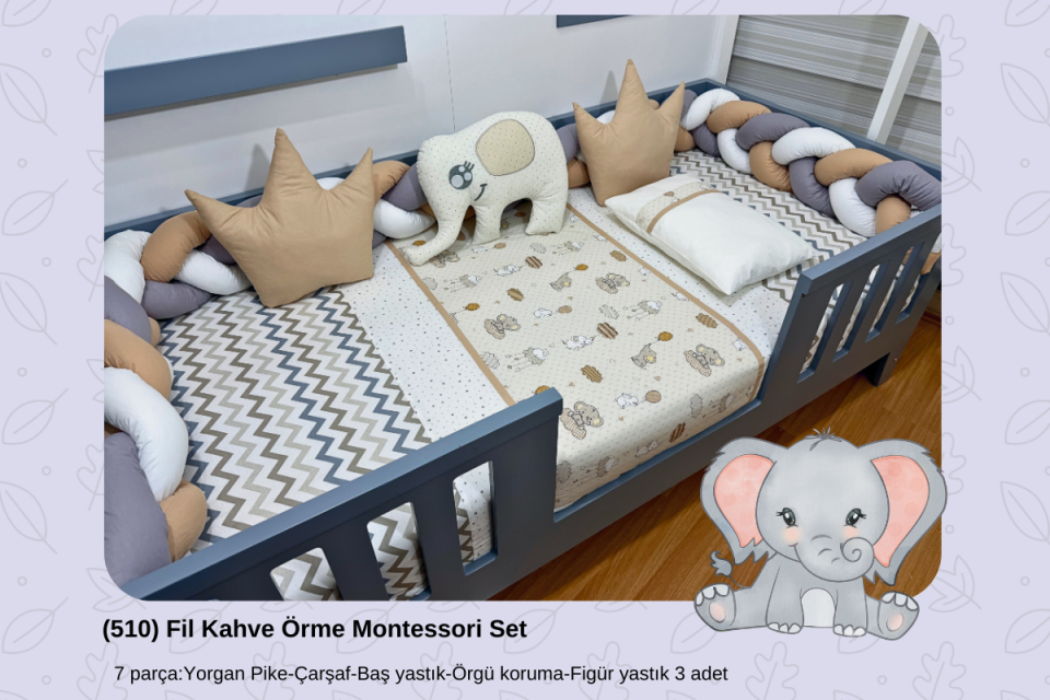 510 Fil Kahve Örme Montessori Set