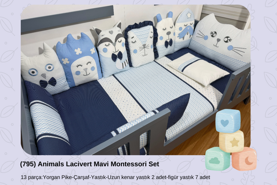 795 Animals Lacivert Mavi Montessori Set