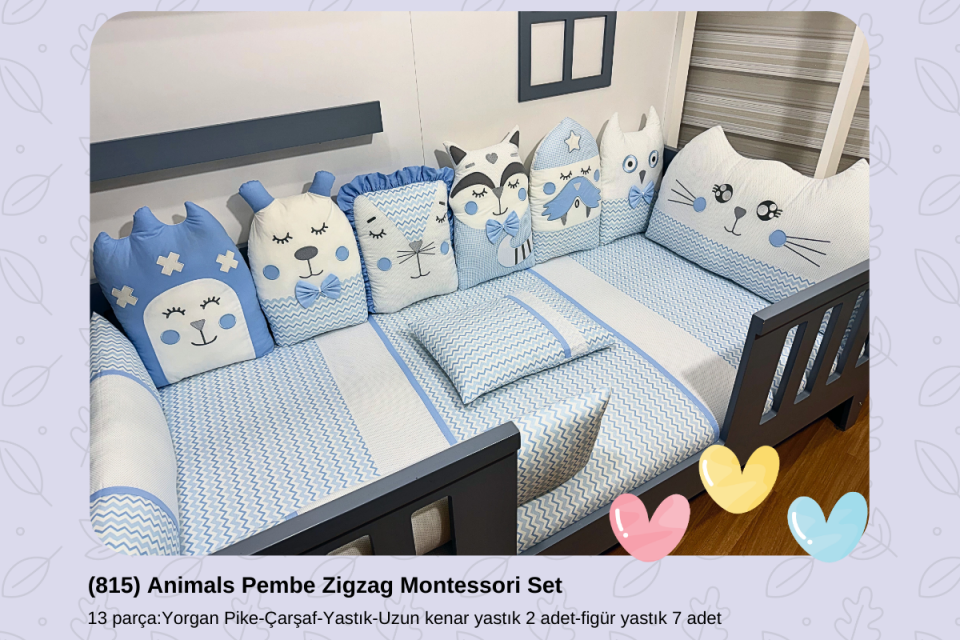820 Animals Baykuş mavi Montessori Set