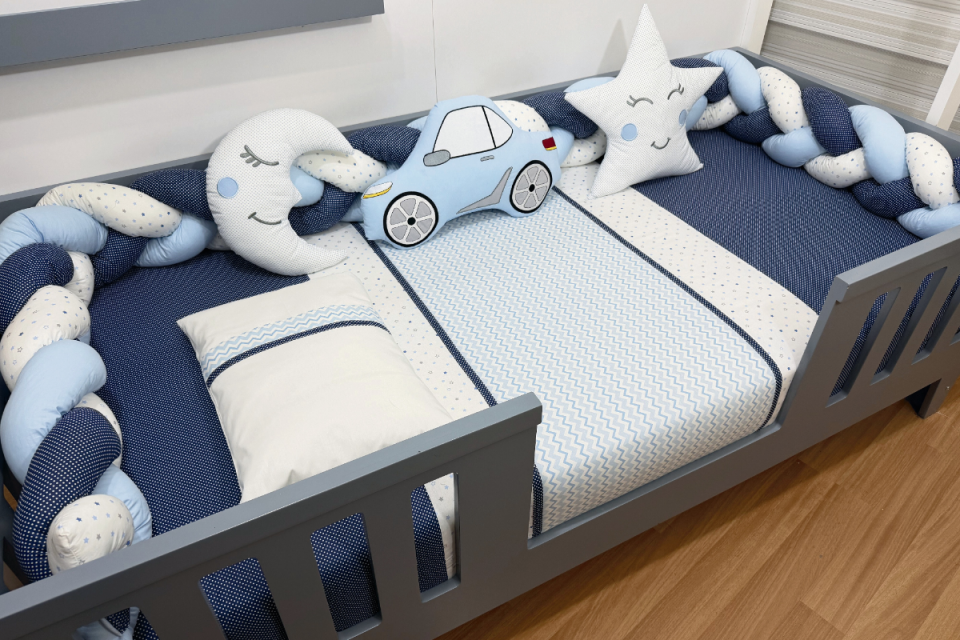 805 Mavi Lacivert Araba Örme Montessori Set