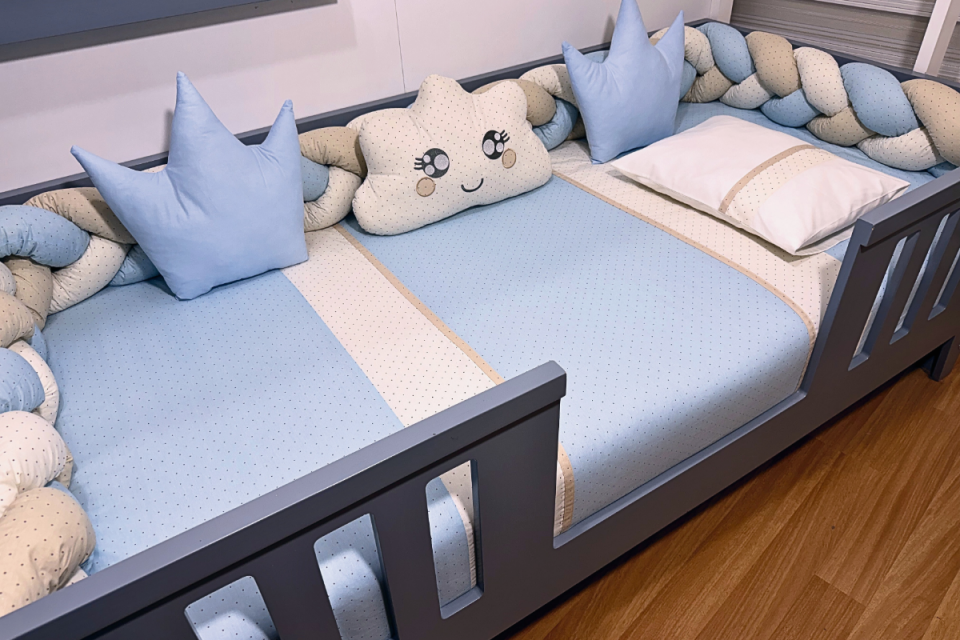 806 Pastel Mavi Örme Montessori Set