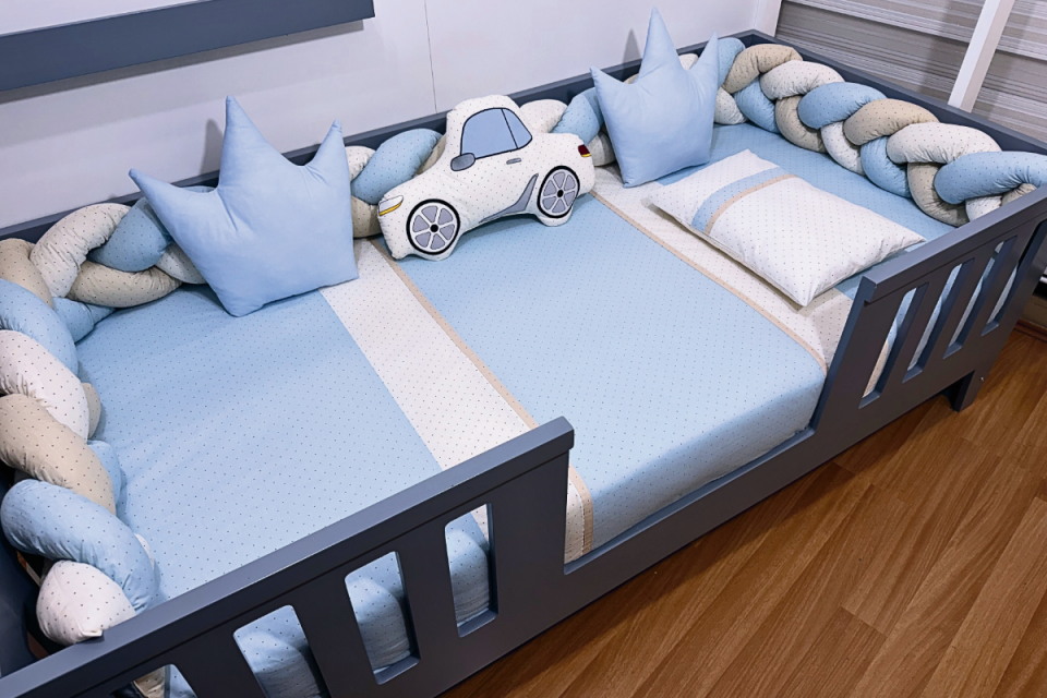 807 Pastel Mavi Araba Örme Montessori Set