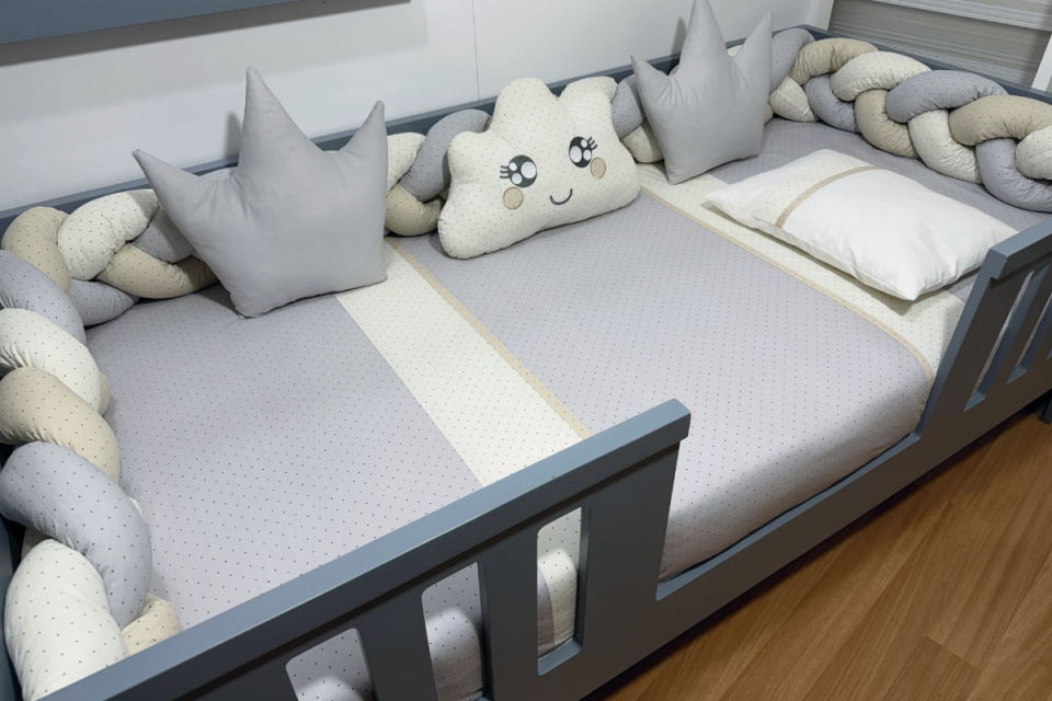 812 Pastel Gri Örme Montessori Set