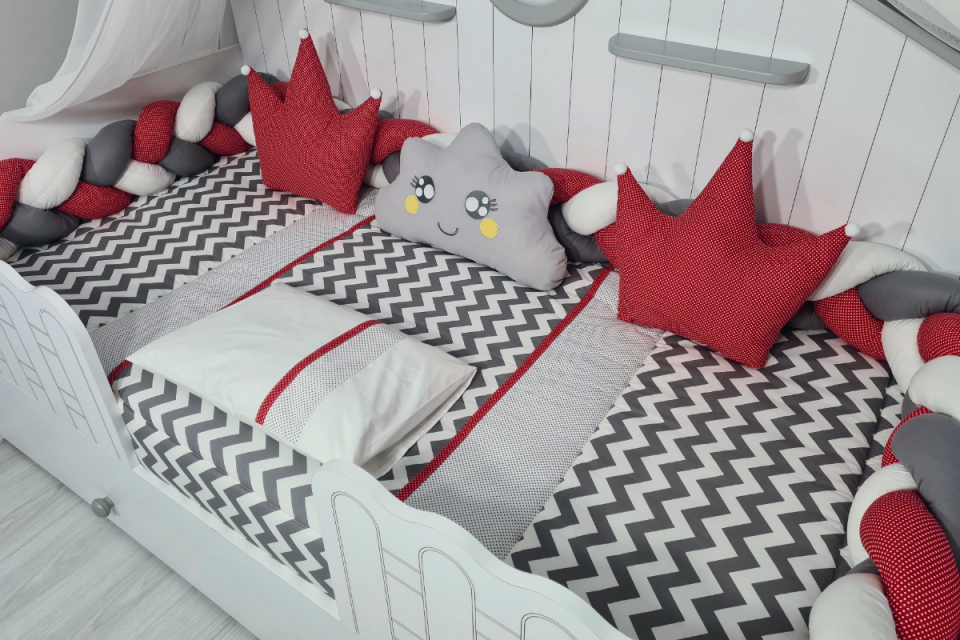 850 Kırmızı Gri Örme Montessori Set