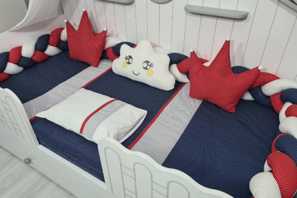 855 Lacivert kırmızı Örme Montessori Set