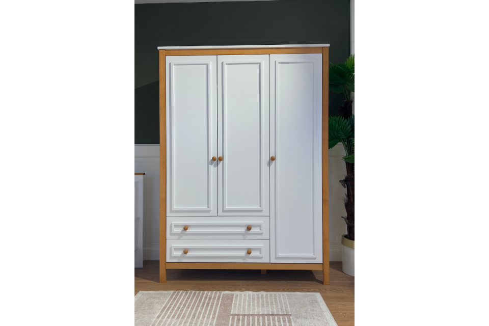 Luna Meşe 3 Kapılı Dolap
