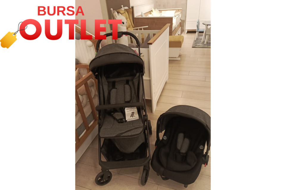 Outlet Fırsatı - Joel Kabin Boy Travel Gri-Siyah Bebek Arabası ve Puset