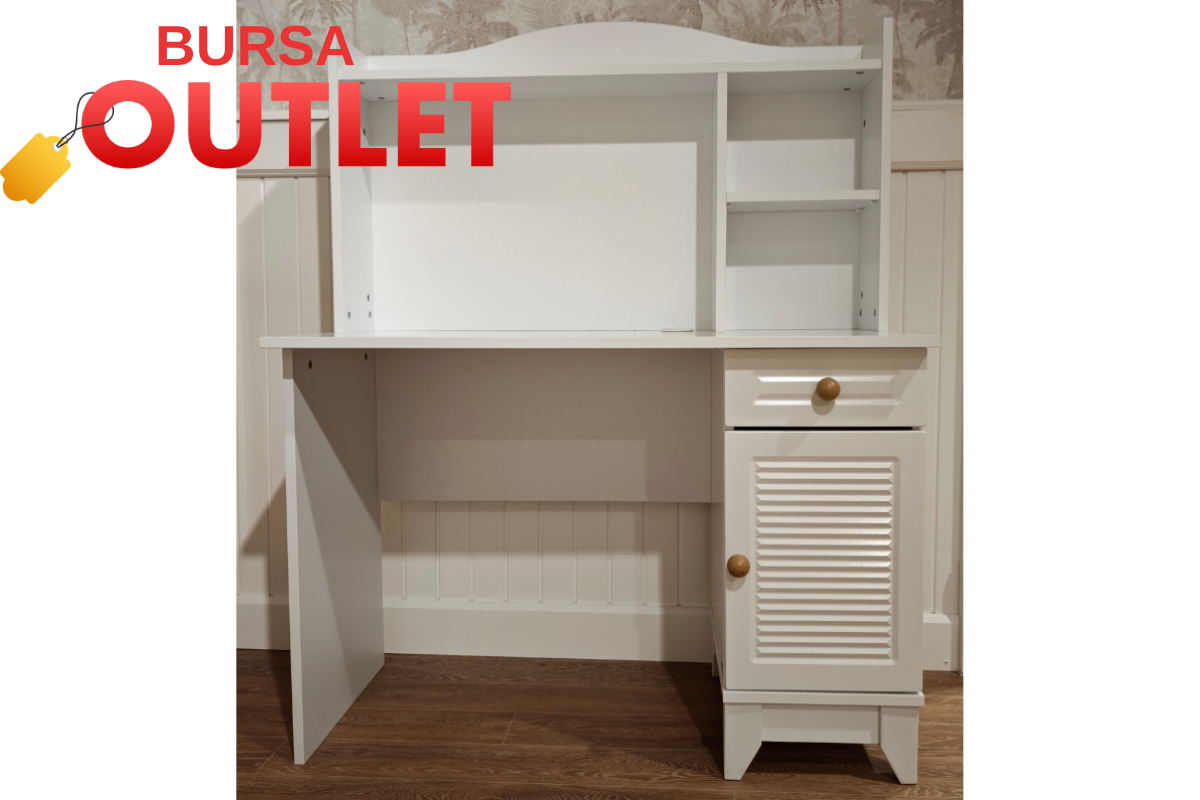 Outlet Fırsatı - Loft Beyaz Çalışma Masası