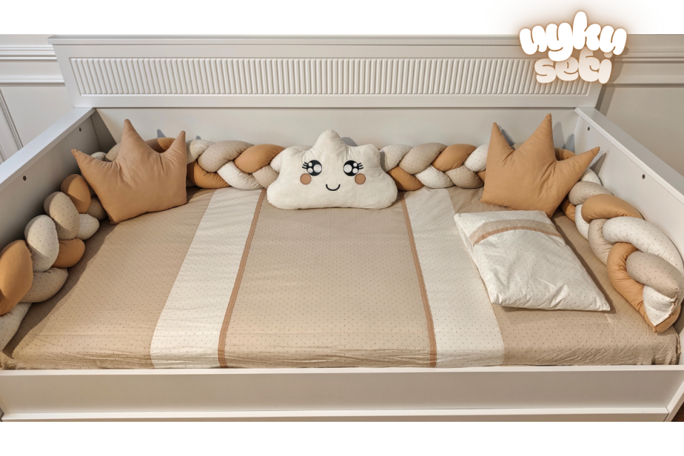 Pastel Kahve Uyku Seti 90*190 Örgülü