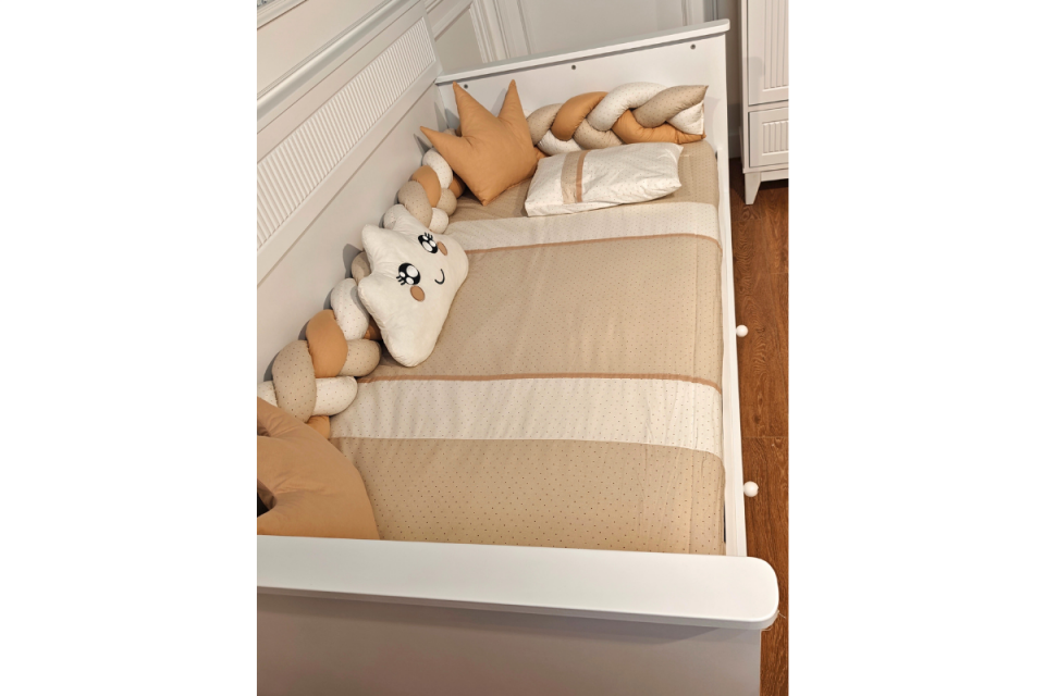 Pastel Kahve Uyku Seti 90*190 Örgülü