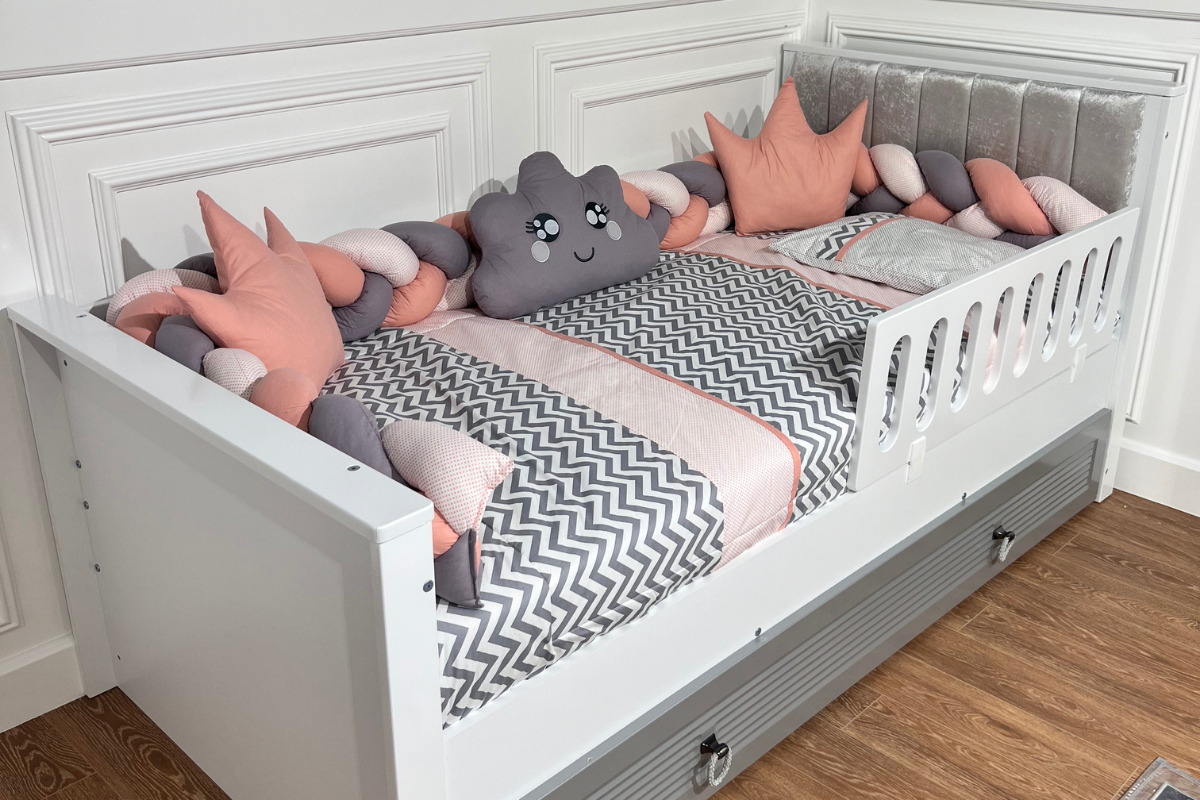 Loft Gri-Beyaz Karyola
